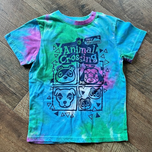 Nintendo Other - Nintendo Animal Crossing Tie-Dye Kids T-Shirt - Blue, Green, Purple